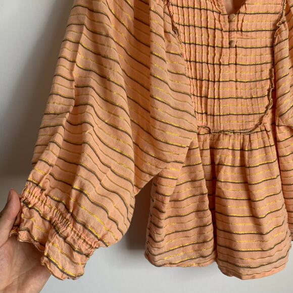 Apiece Apart Cala Bib Blouse Top Blouse Orange Womens Size 2 XS - Picture 7 of 16
